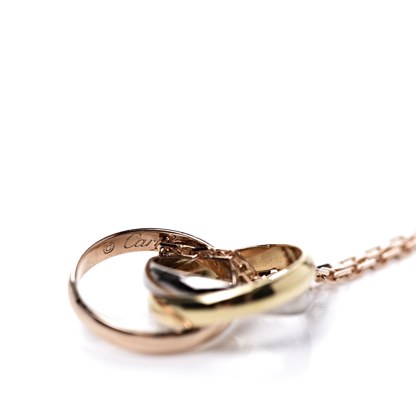 18K Pink Yellow White Gold Baby Trinity Pendant Necklace