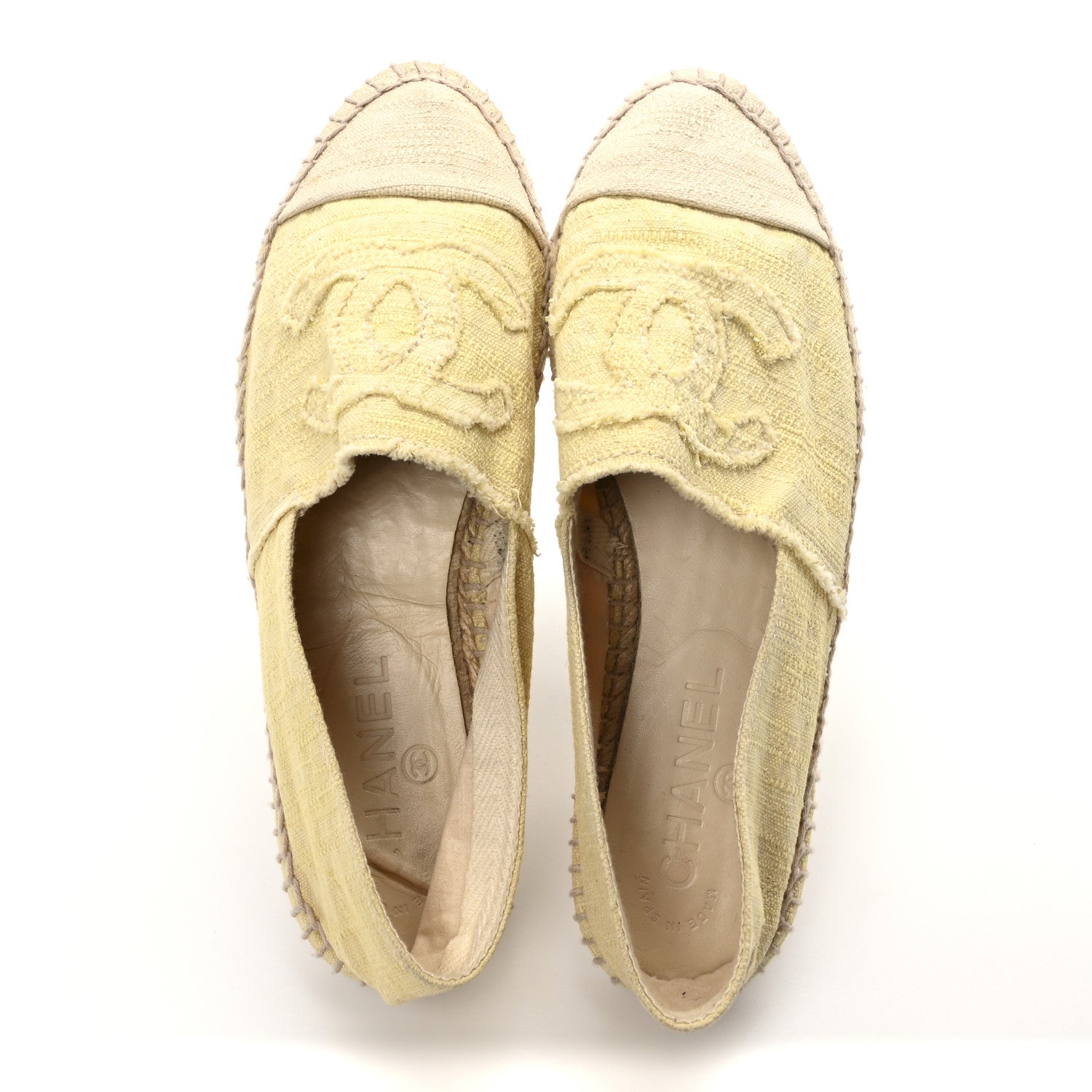 Chanel Tweed CC Espadrilles 39 Yellow 2 of 8
