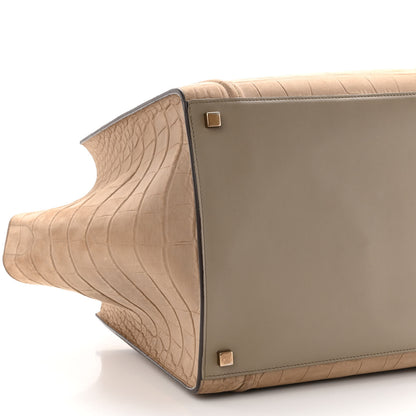 Celine Crocodile Embossed Nubuck Phantom Luggage Beige 8 of 12