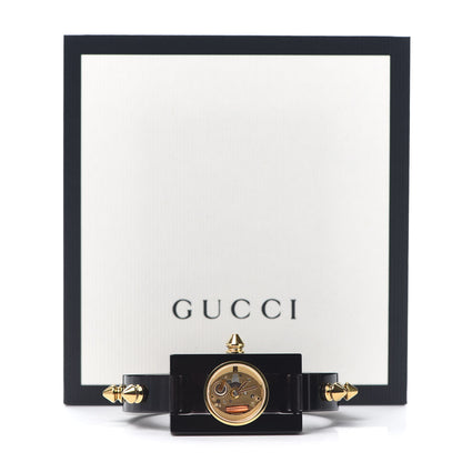 Gucci Stainless Steel Plexiglass 24mm Skeleton Stud Quartz Watch Black 6 of 6