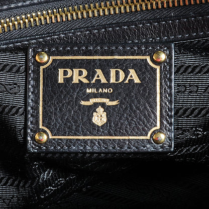 Prada Glace Calf Studded Tote Nero Black 6 of 8