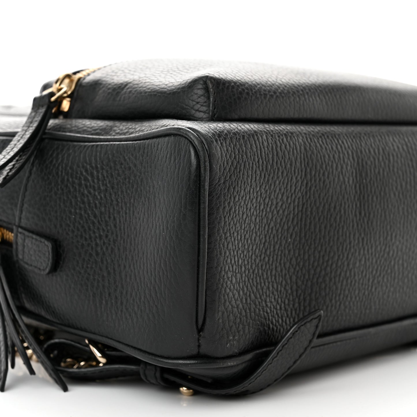 Pebbled Calfskin Soho Chain Backpack Black