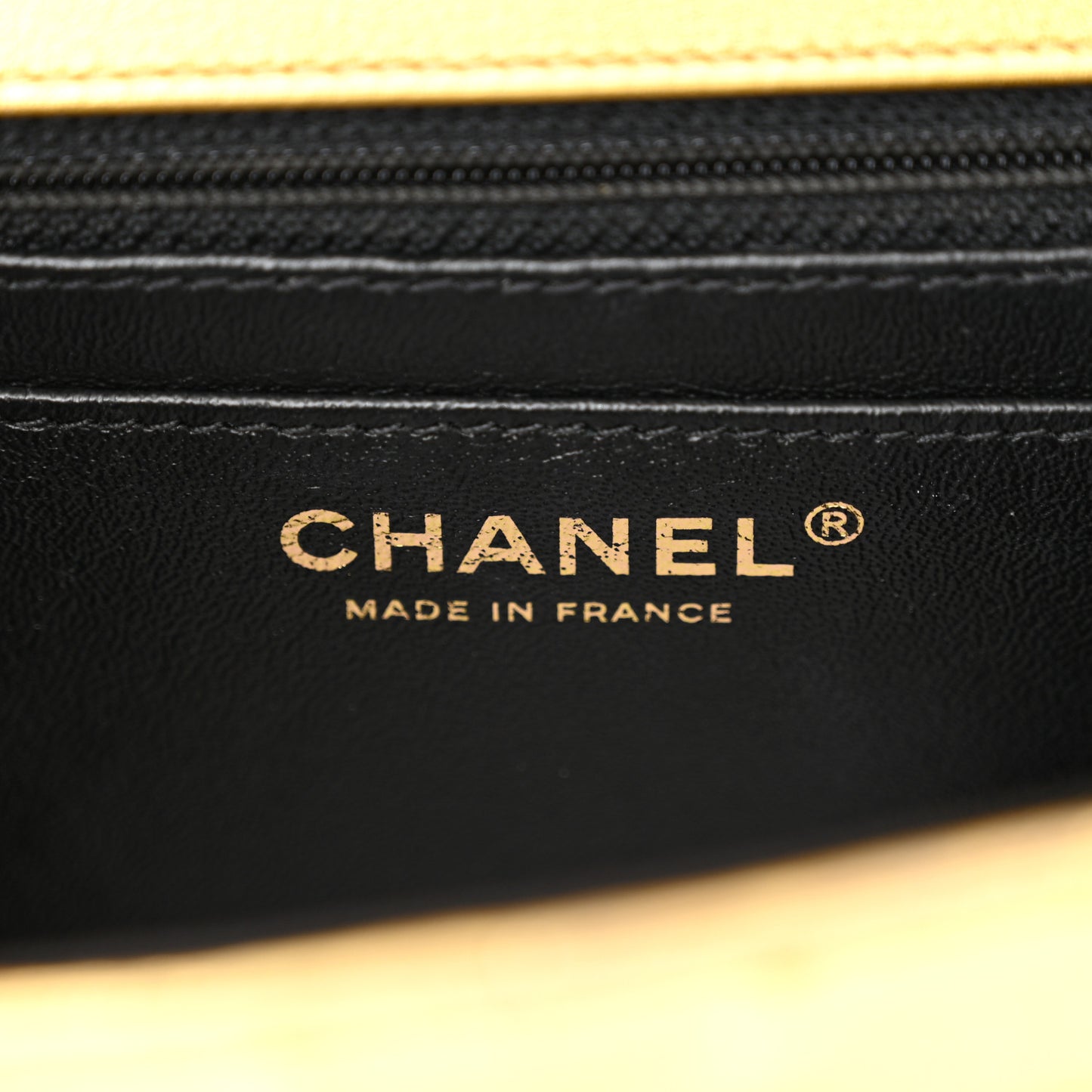 Metallic Calfskin Crocodile Embossed Cocodile Rectangular Mini Flap Gold