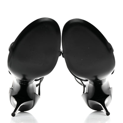 Saint Laurent Patent Cassandra 100 Ankle Strap Sandals 38.5 Black 5 of 8