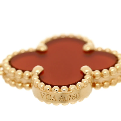 Van Cleef & Arpels 18K Yellow Gold Carnelian 5 Motifs Vintage Alhambra Bracelet 4 of 5