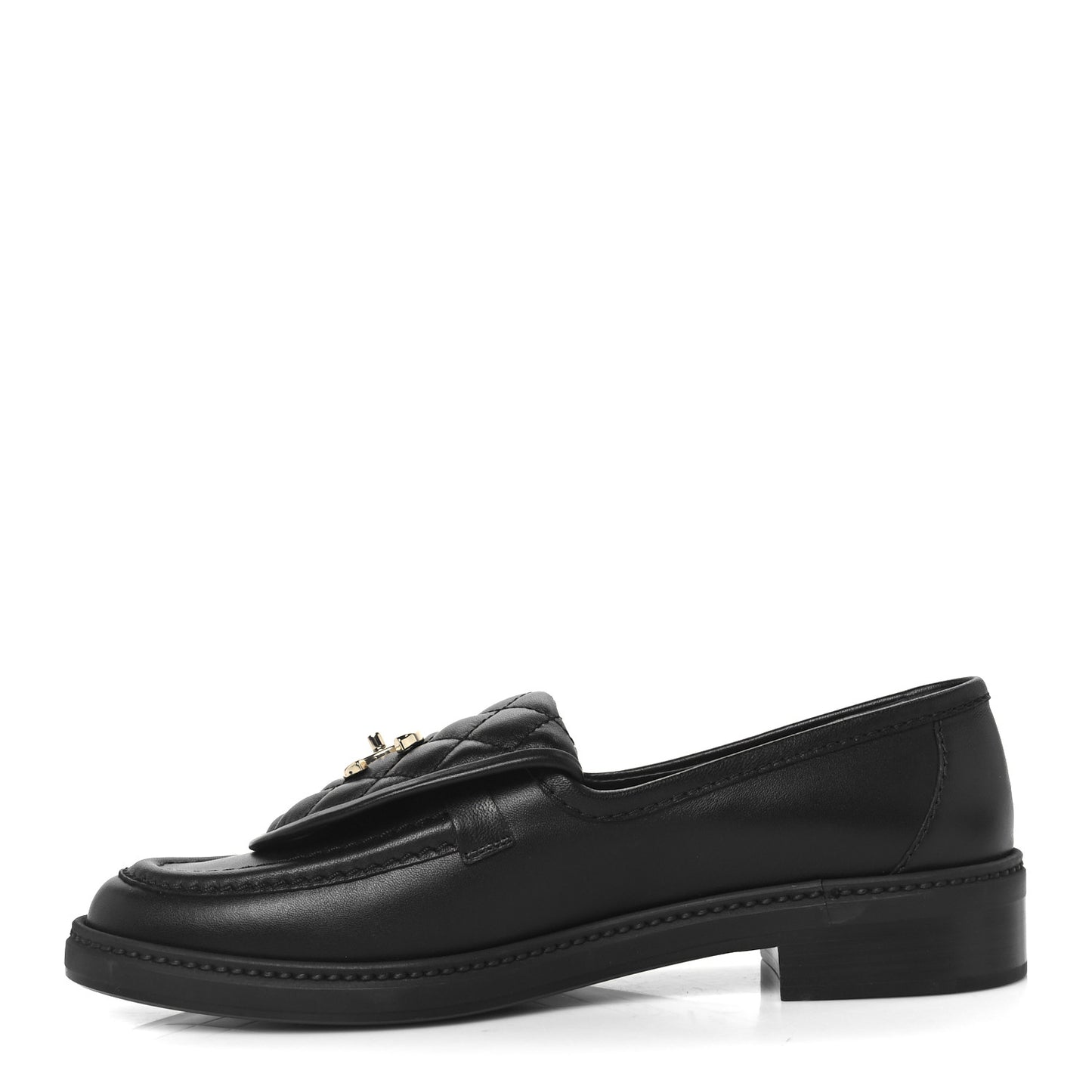 Lambskin Quilted CC Turnlock Loafers 39.5 Black