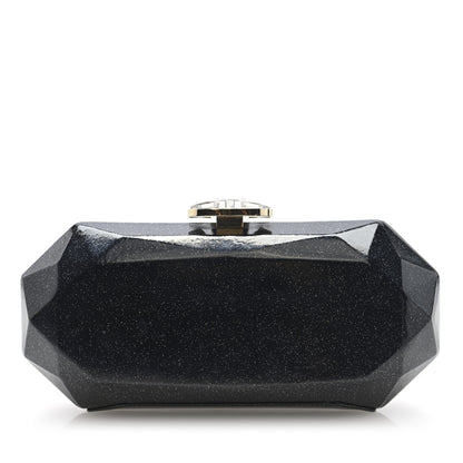 Chanel Glitter Vinyl Crystal Clutch Black 1 of 9