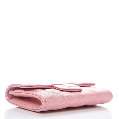 Chanel Iridescent Caviar Quilted Flap Card Holder Rose Pink 4 of 11