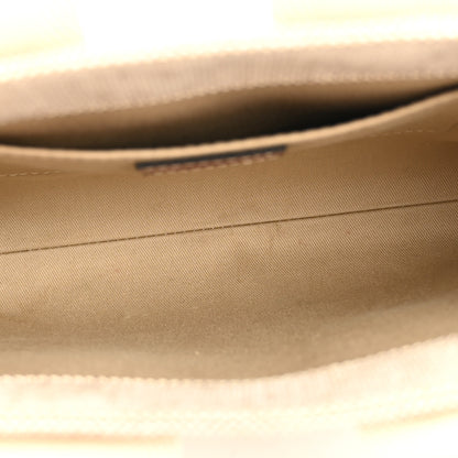 Chloe Cotton Calfskin Small Woody Ribbon Tote With Strap White Brown 5 of 10