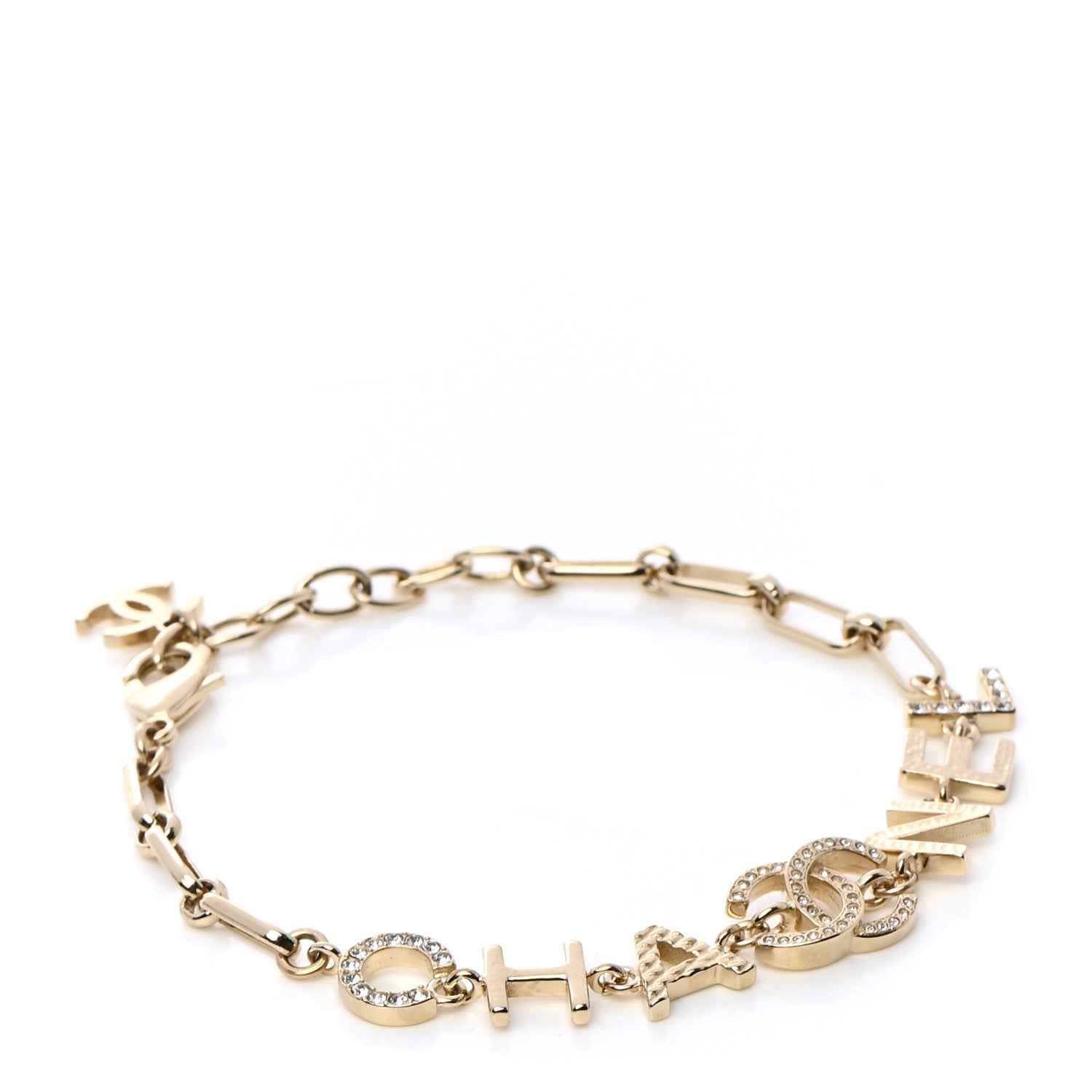 Chanel Metal Logo CC Chain Bracelet Gold 1 of 6
