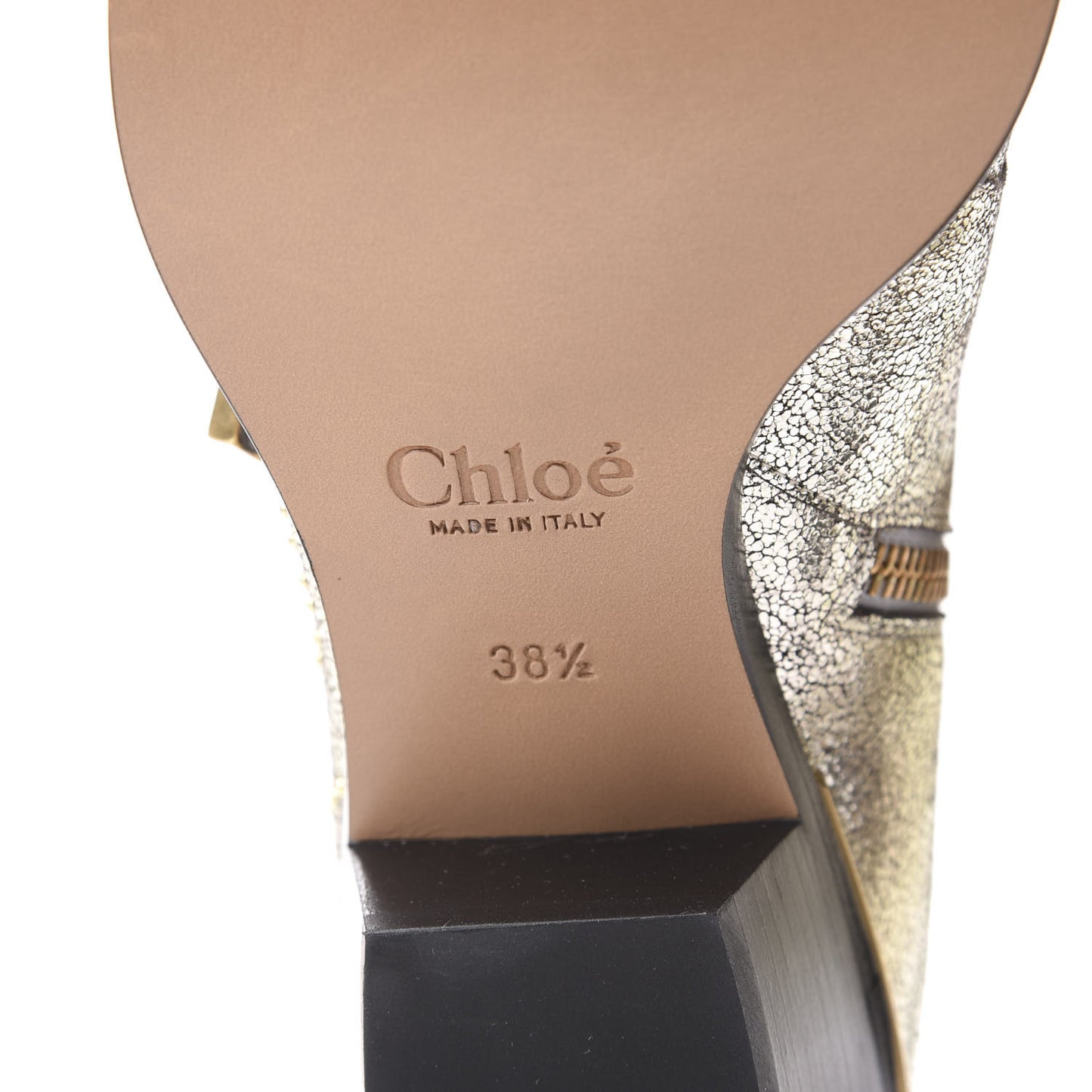 Metallic Nappa Sheepskin Studded Susanna Ankle Boots 38.5 Gold