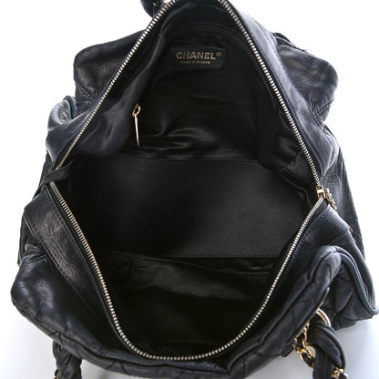 Chanel Distressed Lambskin Lady Braid Bowler Black 7 of 11