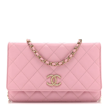 Chanel Caviar Quilted Wallet on Chain WOC Light Pink 1 of 12