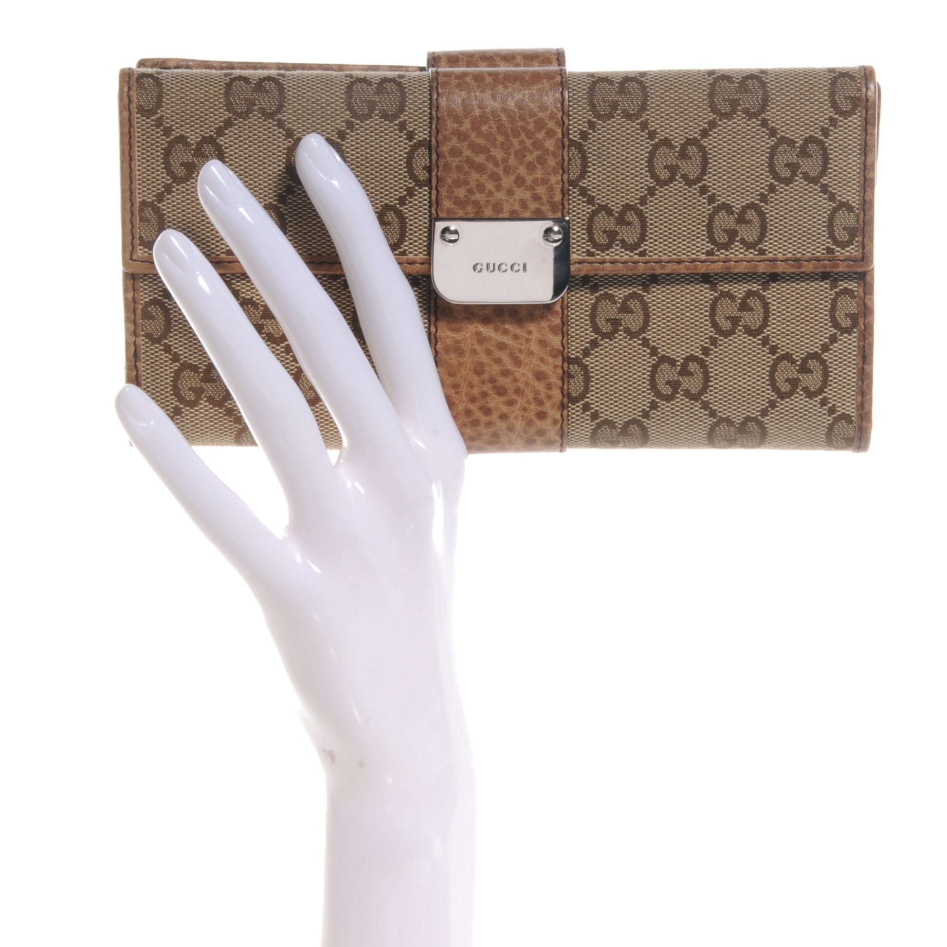 Gucci Monogram GG Continental Wallet Natural 2 of 8