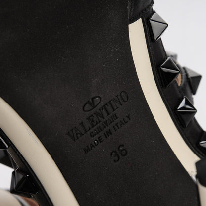 Valentino Garavani Nappa Rockstud Ankle Strap 100mm Pumps 36 Light Ivory Black 6 of 6
