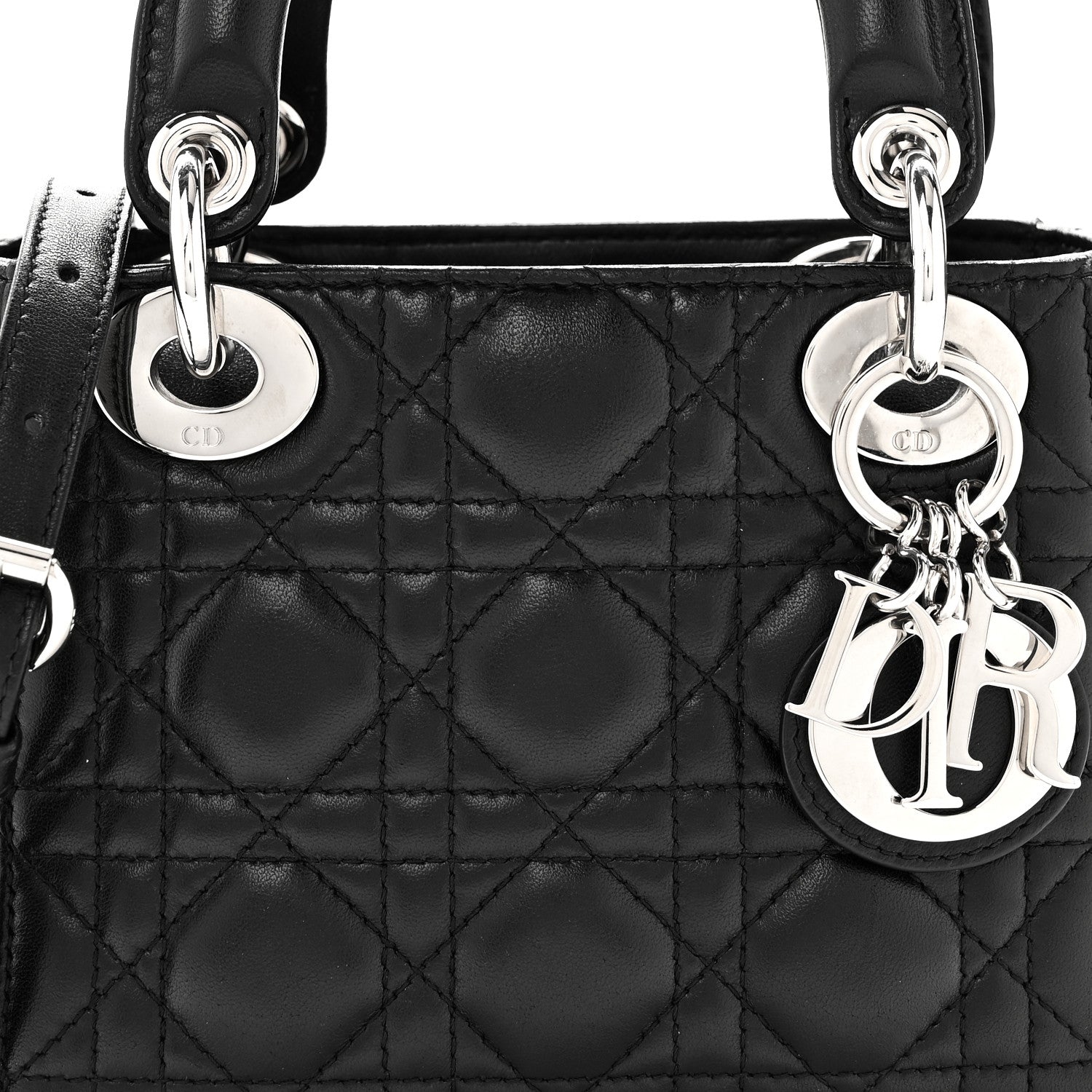 Christian Dior Lambskin Cannage Mini Lady Dior Black 7 of 9