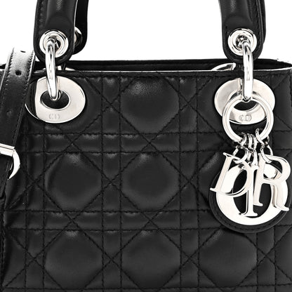Christian Dior Lambskin Cannage Mini Lady Dior Black 7 of 9