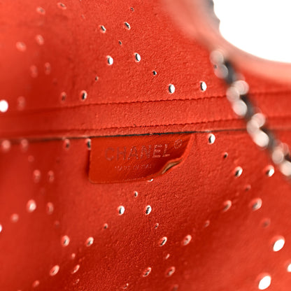 Chanel Caviar Perforated Drawstring CC Bag Black Orange 6 of 16