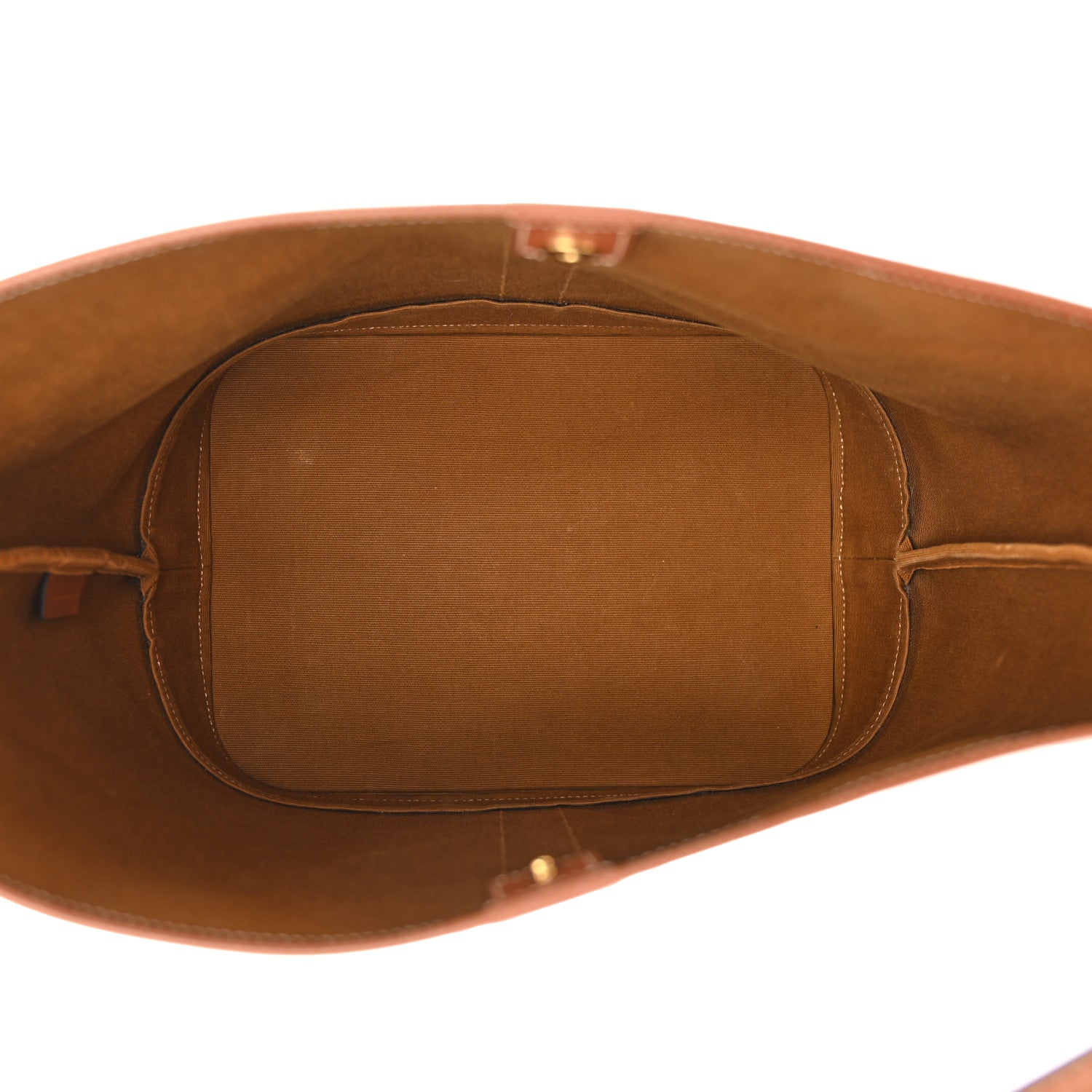 Celine Triomphe Canvas Calfskin Medium Bucket Bag Tan 5 of 12