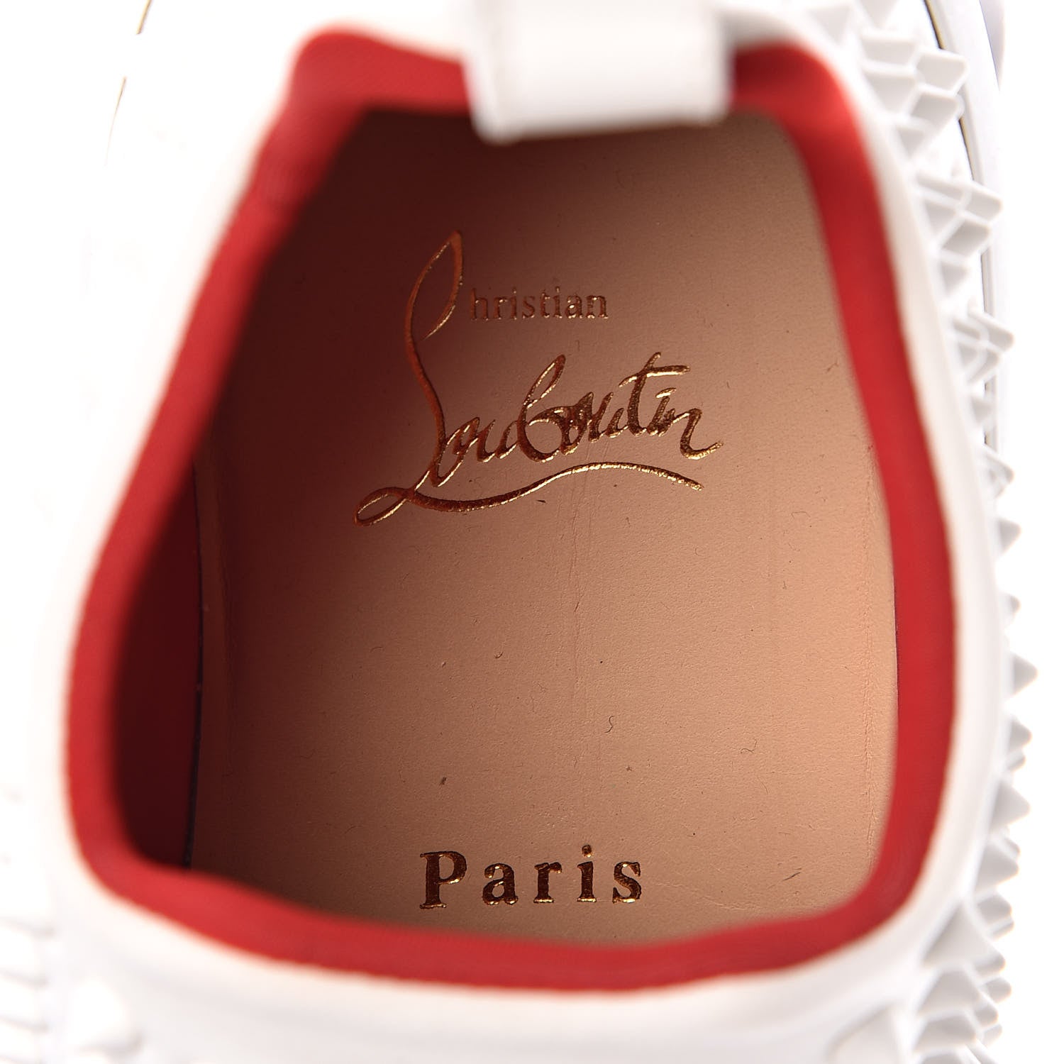 Christian Louboutin Neoprene Spike Sock Donna Flat Sneakers 38 White Snow Mat 7 of 8