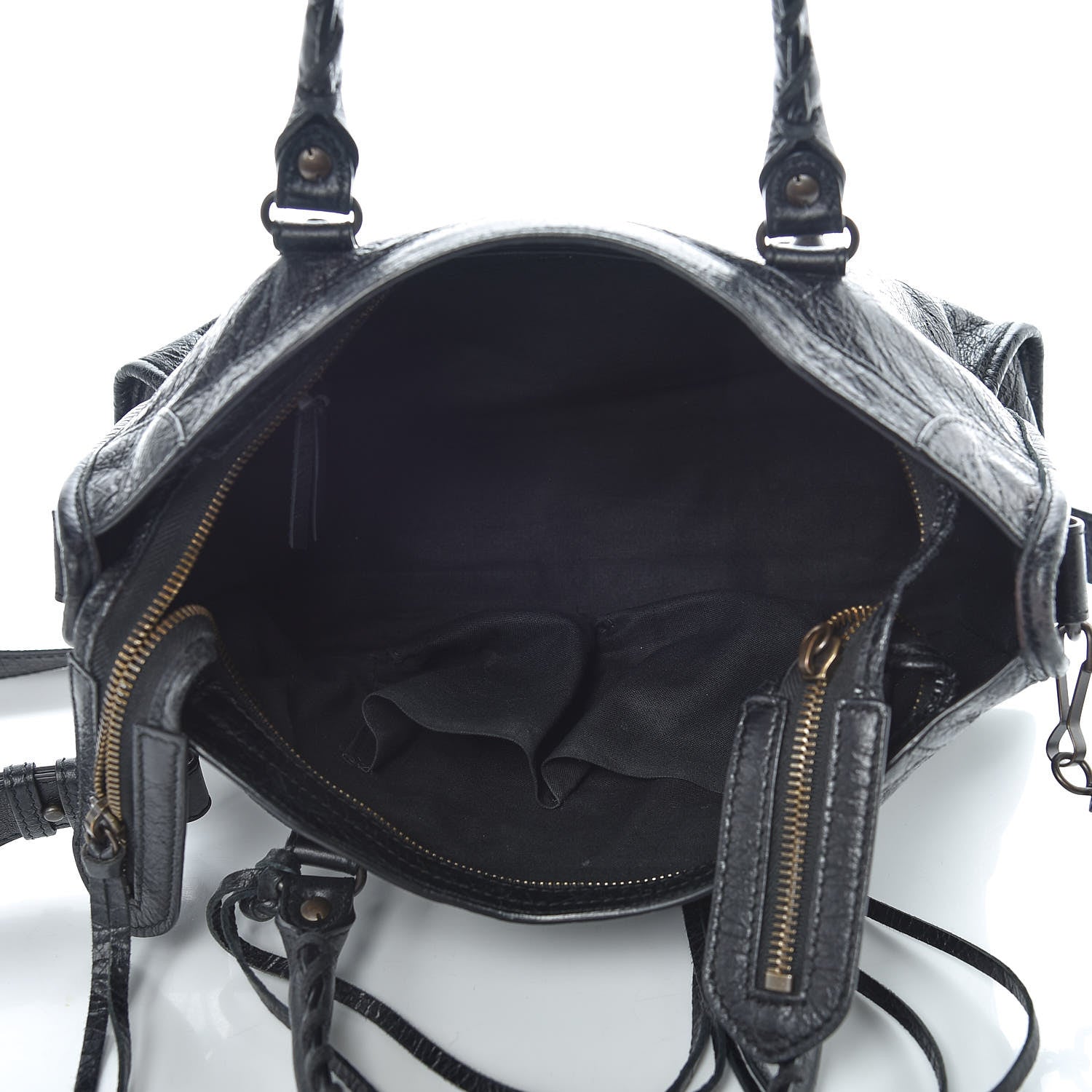 Balenciaga Agneau Classic Hardware S City Logo Strap Black White 7 of 15