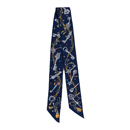 Hermes Silk Les Cles A Pois Twilly Marine Gris Argent 2 of 4
