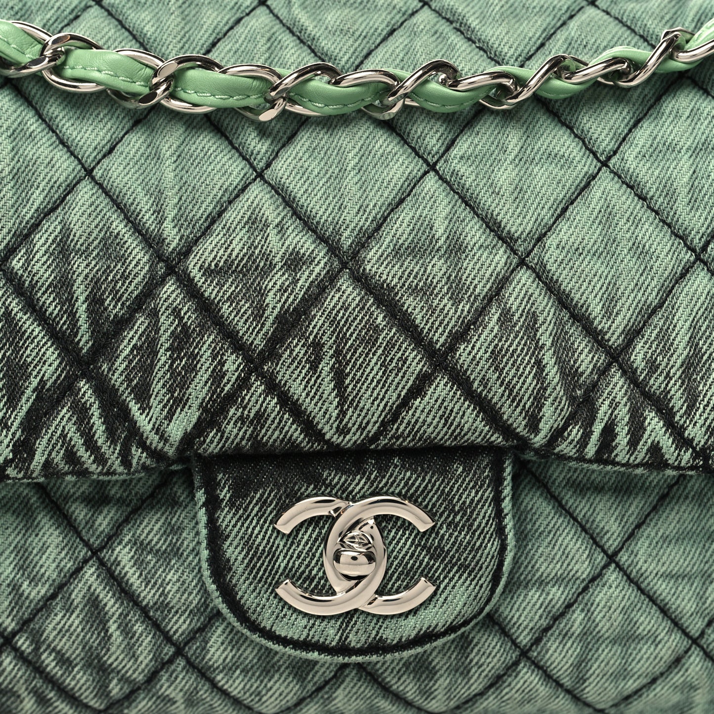 Denim Quilted Denimpression Flap Green Black