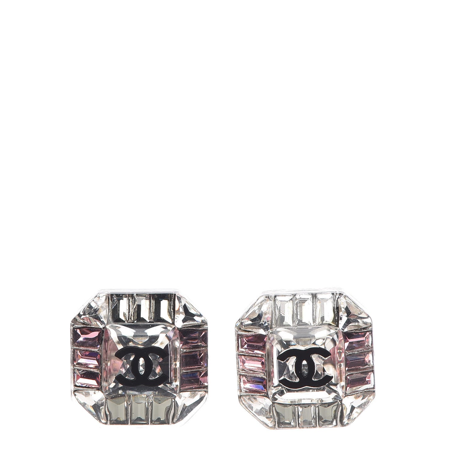 Crystal CC Square Charm Earrings