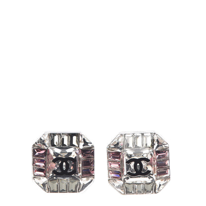 Chanel Crystal CC Square Charm Earrings 1 of 5