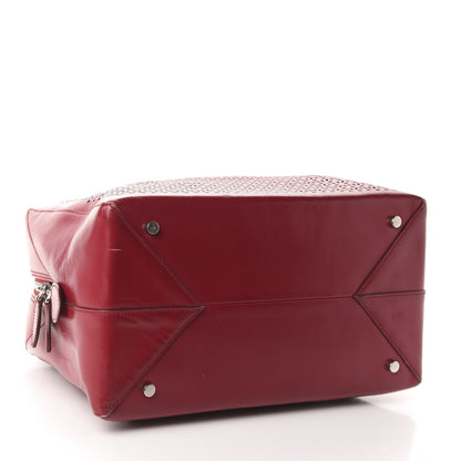 Alaia Calfskin Lux Laser Cut Tote Red 4 of 18