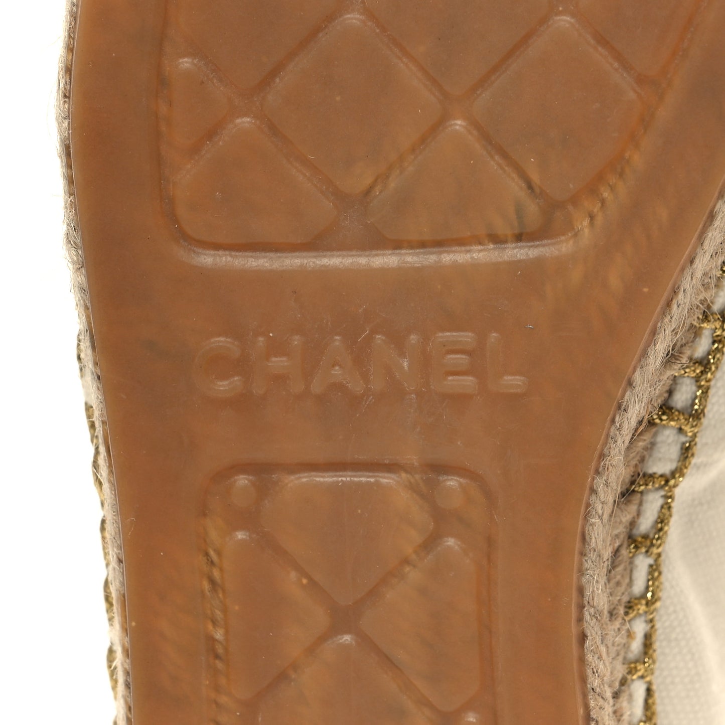 Fabric Biarritz CC Espadrilles 35 White Gold
