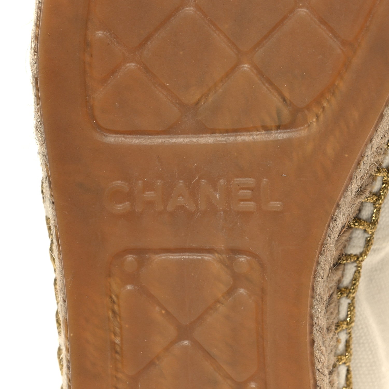 Chanel Fabric Biarritz CC Espadrilles 35 White Gold 8 of 11