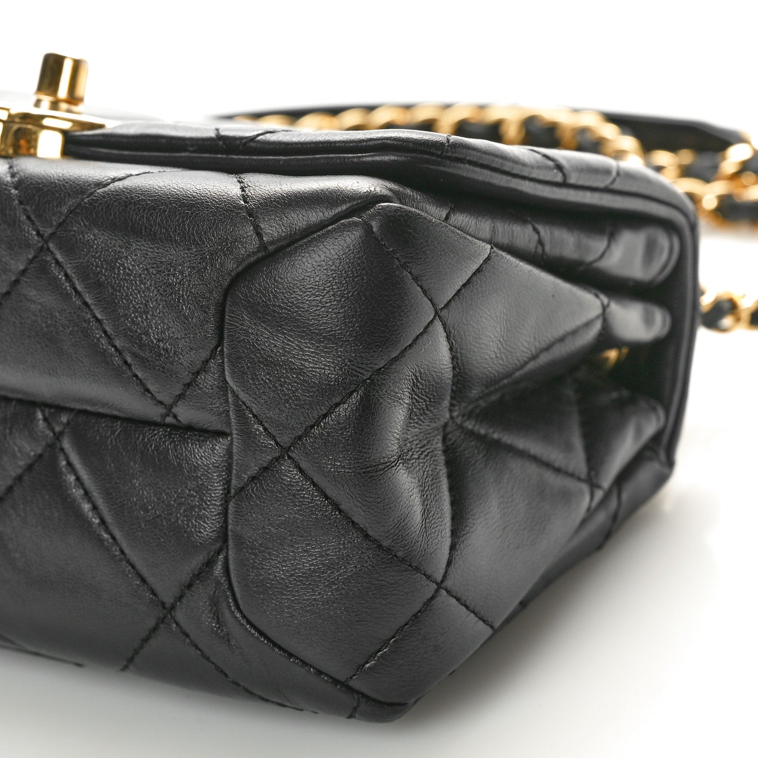 Chanel Lambskin Quilted Mini Color Match Flap Black 10 of 10