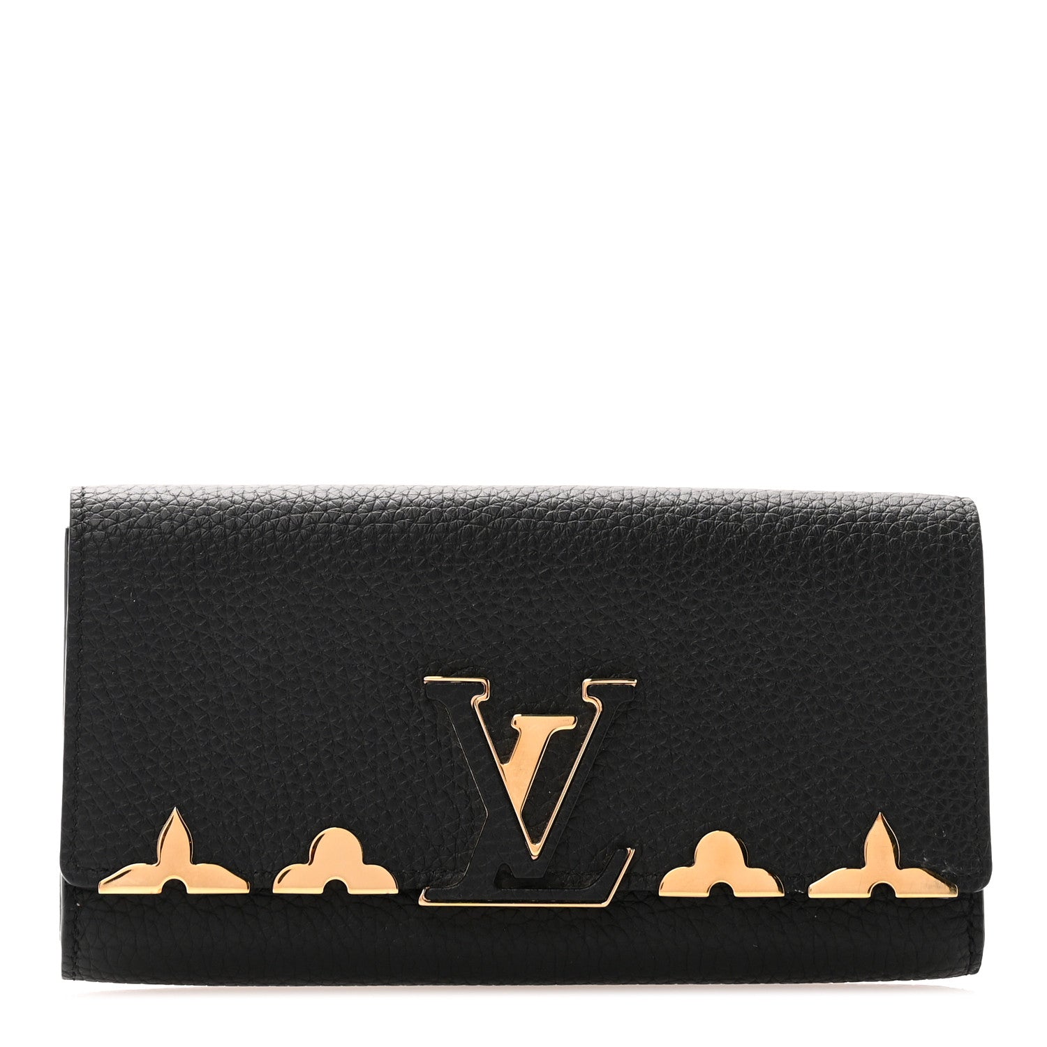 Louis Vuitton Taurillon Embellished Capucines Long Wallet Black 1 of 7