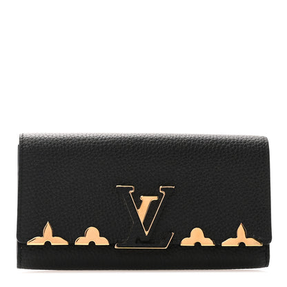 Louis Vuitton Taurillon Embellished Capucines Long Wallet Black 1 of 7