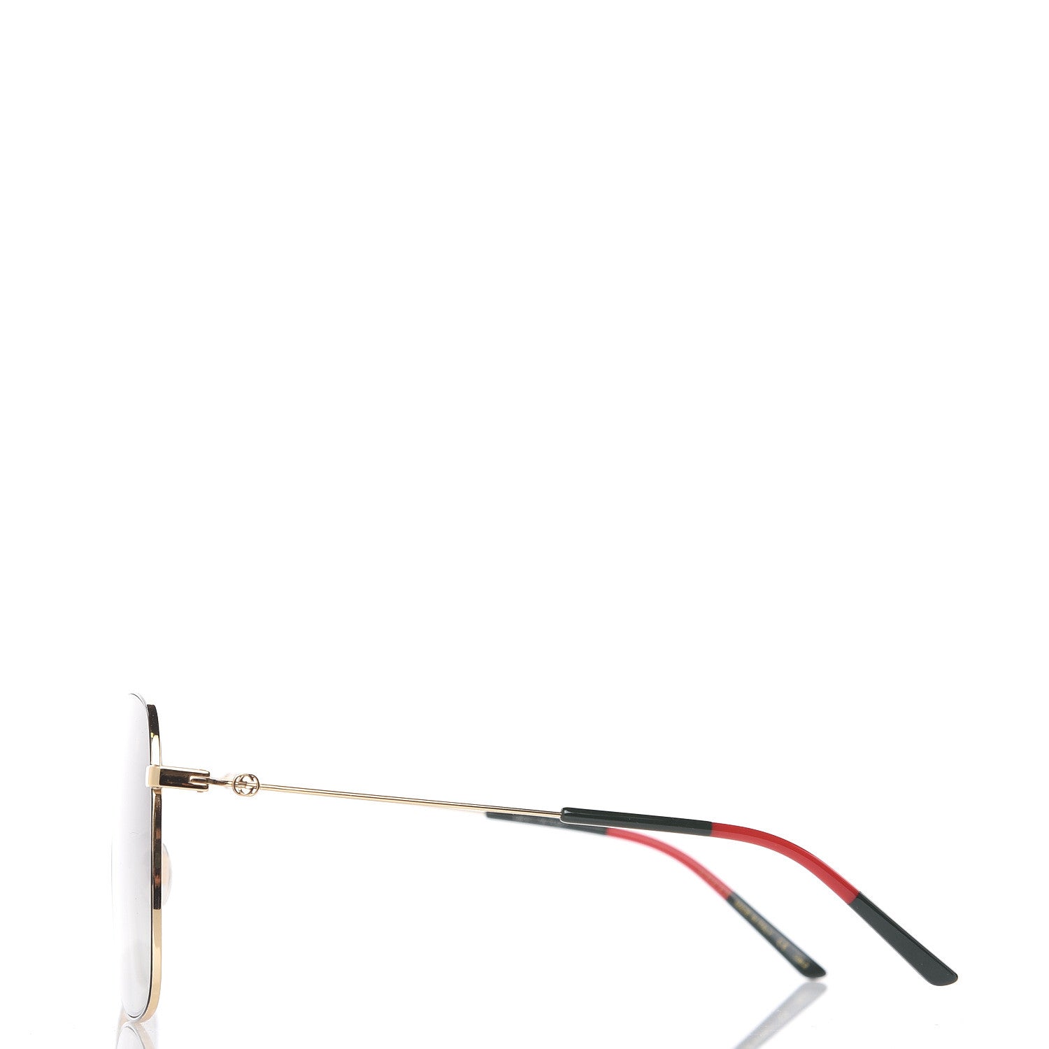 Gucci Web Rectangular Frame Interlocking G Sunglasses GG0394S Green Red 2 of 8