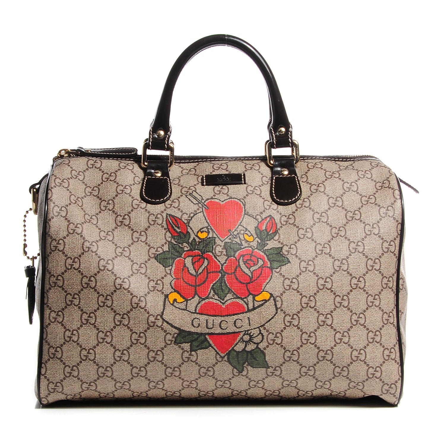 Gucci GG Plus Monogram Tattoo Heart Medium Joy Boston Dark Brown 1 of 7