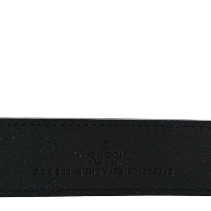 Gucci GG Supreme Monogram Plutone Calfskin Enamel Monochrome Double G 30mm Belt 75 30 Black Opaco Black 3 of 5