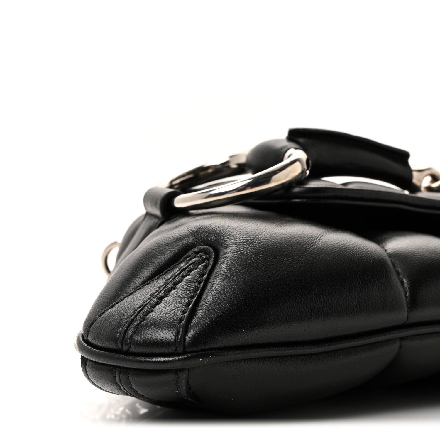 Gucci Nappa Vertical Matelasse Small Maxi Horsebit Chain Shoulder Bag Black 9 of 10