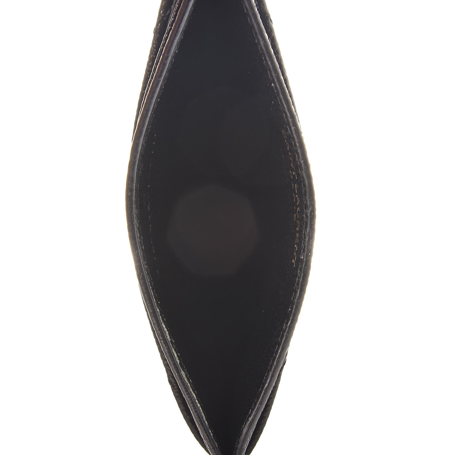 Saint Laurent Grain De Poudre Matelasse Chevron Monogram Credit Card Case Black 7 of 9