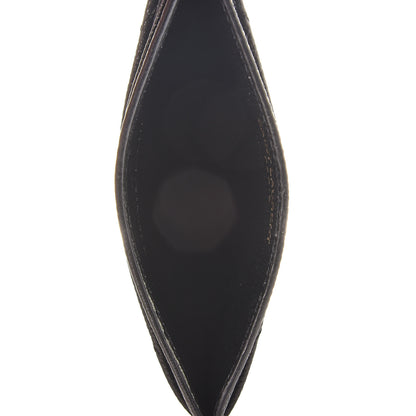 Saint Laurent Grain De Poudre Matelasse Chevron Monogram Credit Card Case Black 7 of 9