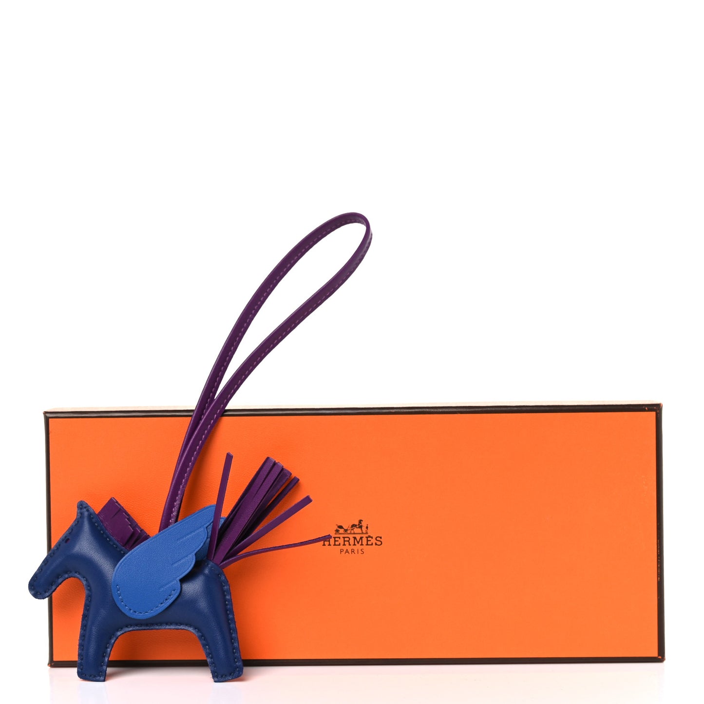 Milo Lambskin Grigri Rodeo Pegase Horse Bag Charm PM Bleu Saphir Violet Bleu France