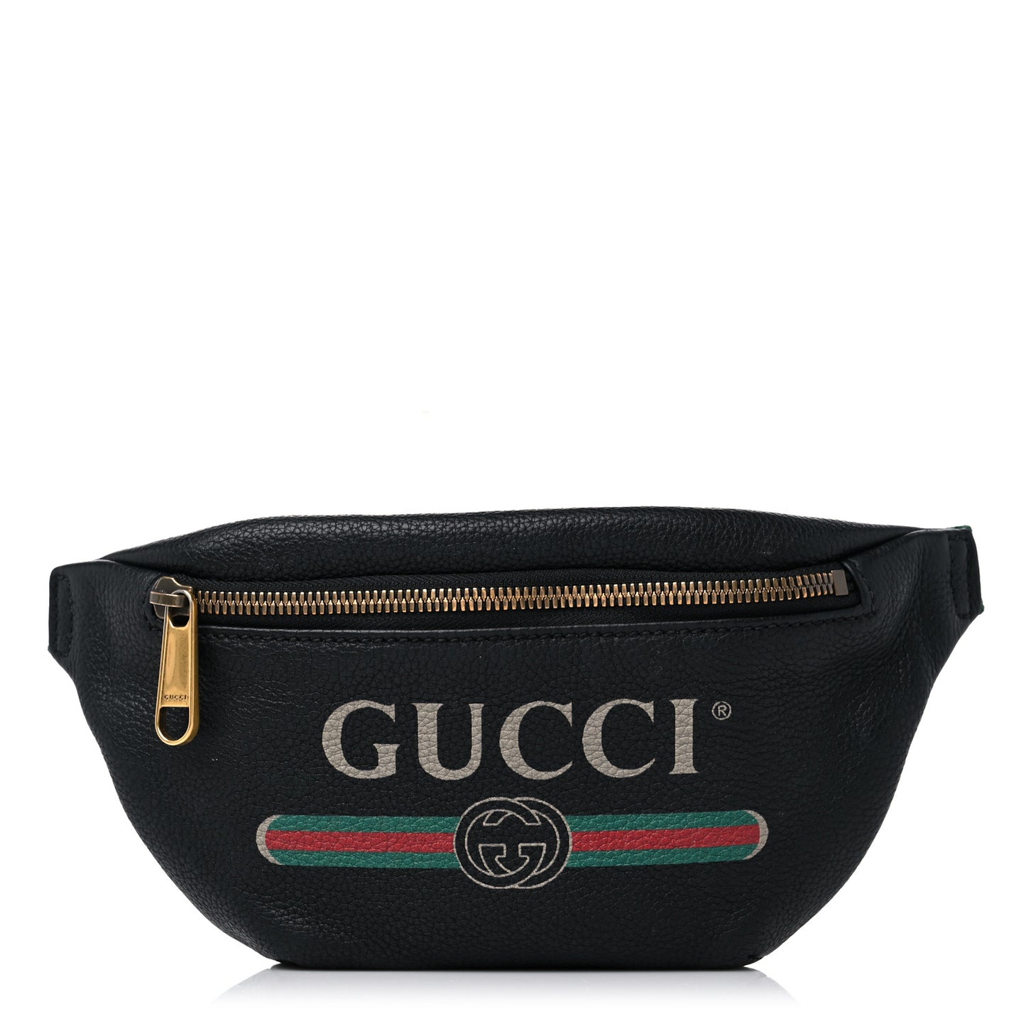 Grained Calfskin Small Logo Belt Bag Black