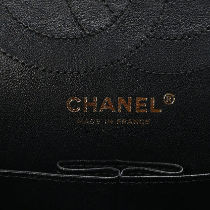 Chanel Calfskin Crocodile Embossed Graffiti 2.55 Cocodile Reissue 225 Flap Black Gold 6 of 9