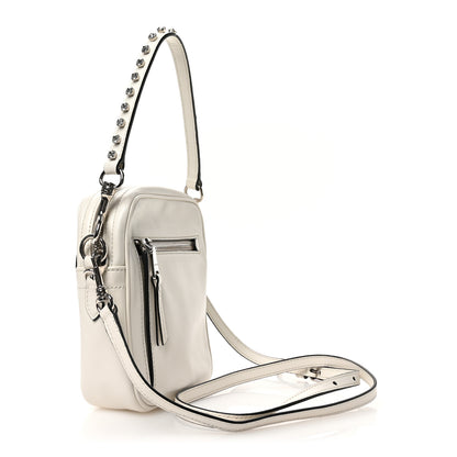 Miu Miu Vitello Soft Calfskin Crystal Embellished Solitaire Camera Bag White 3 of 10