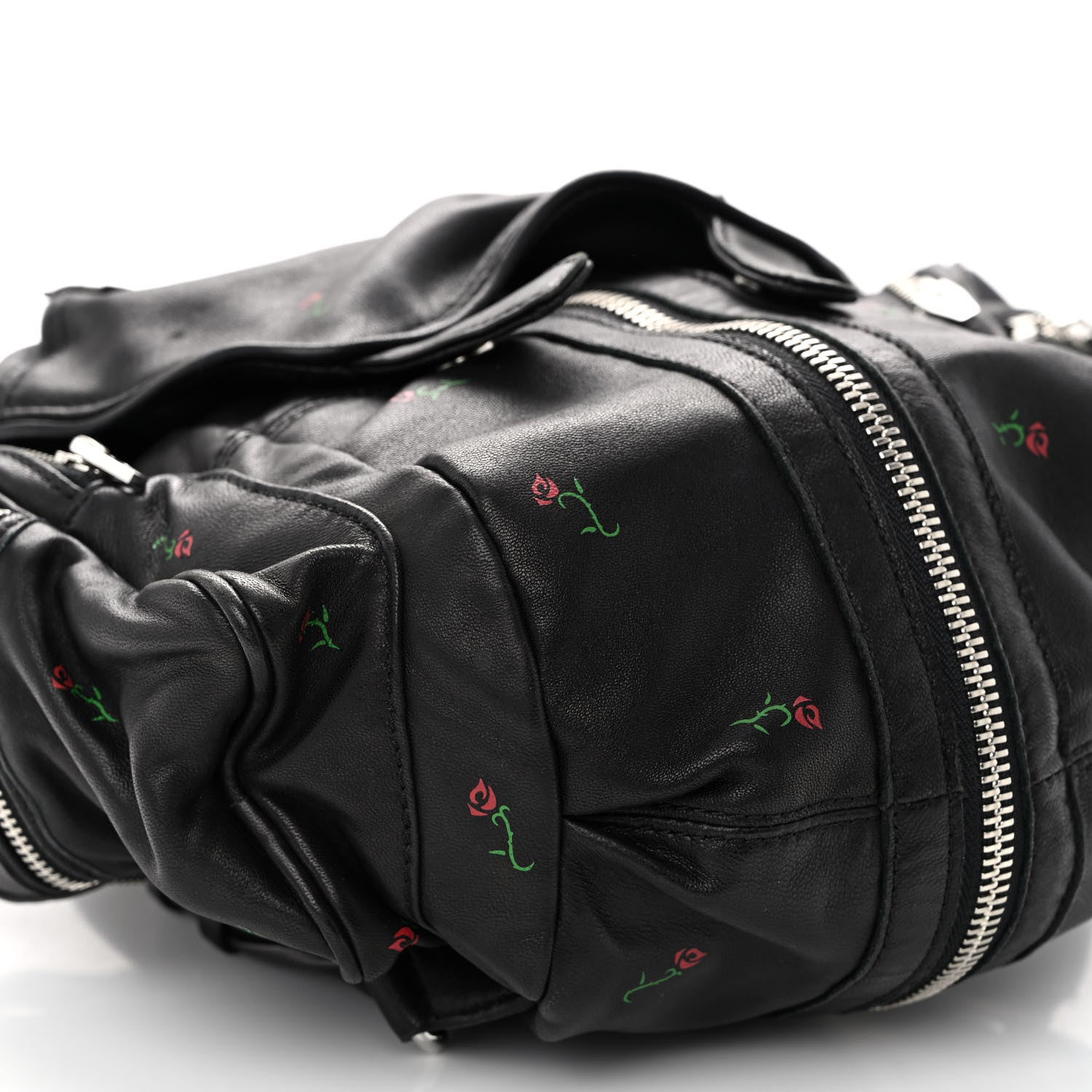 Alexander Wang Lambskin Rose Studded Mini Marti Convertible Backpack Black Rhodium Hardware 8 of 9