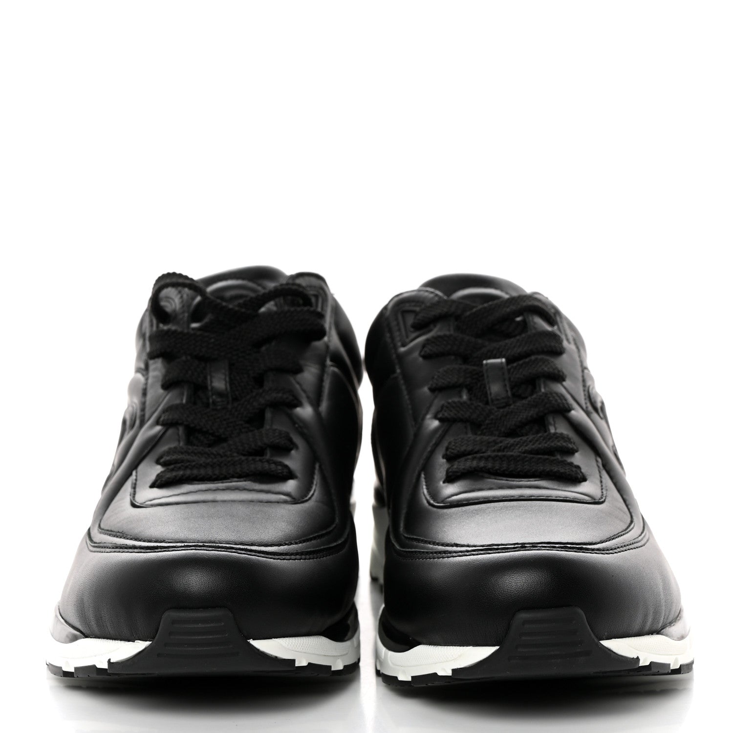 Chanel Calfskin CC Sneakers 40.5 Dark Grey 2 of 8