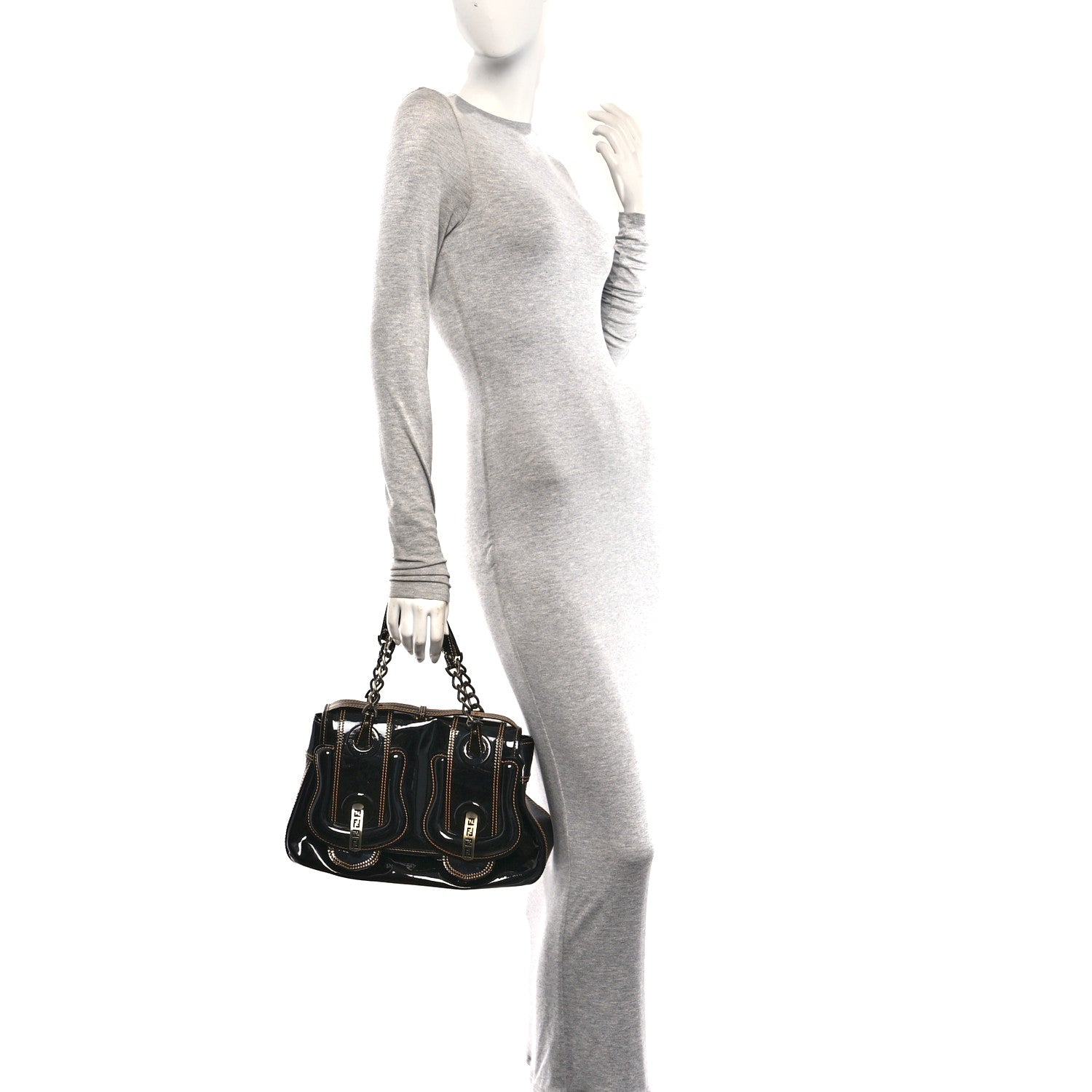 Fendi Patent B Bag Black 2 of 10