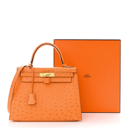 Hermes Ostrich Kelly Sellier 28 Abricot 11 of 11