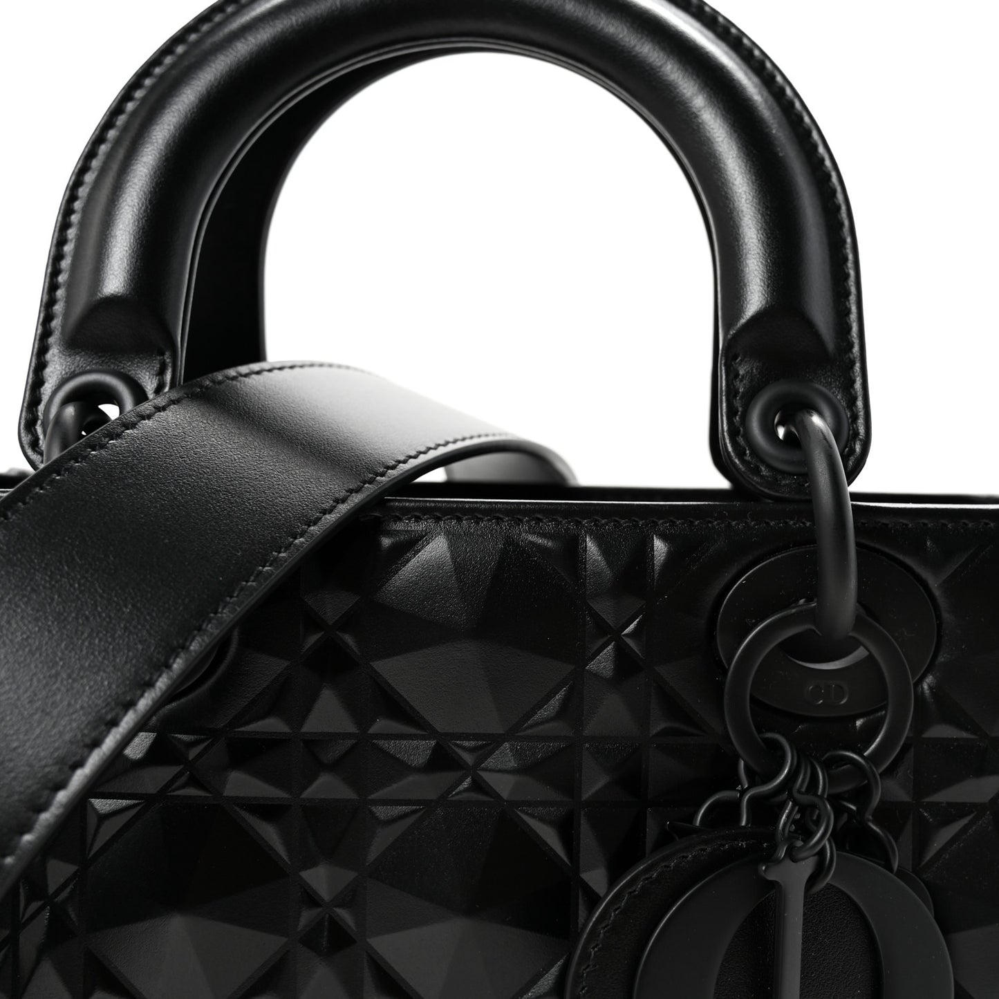 Calfskin Cannage Diamond Small My ABCDior Lady Dior Black